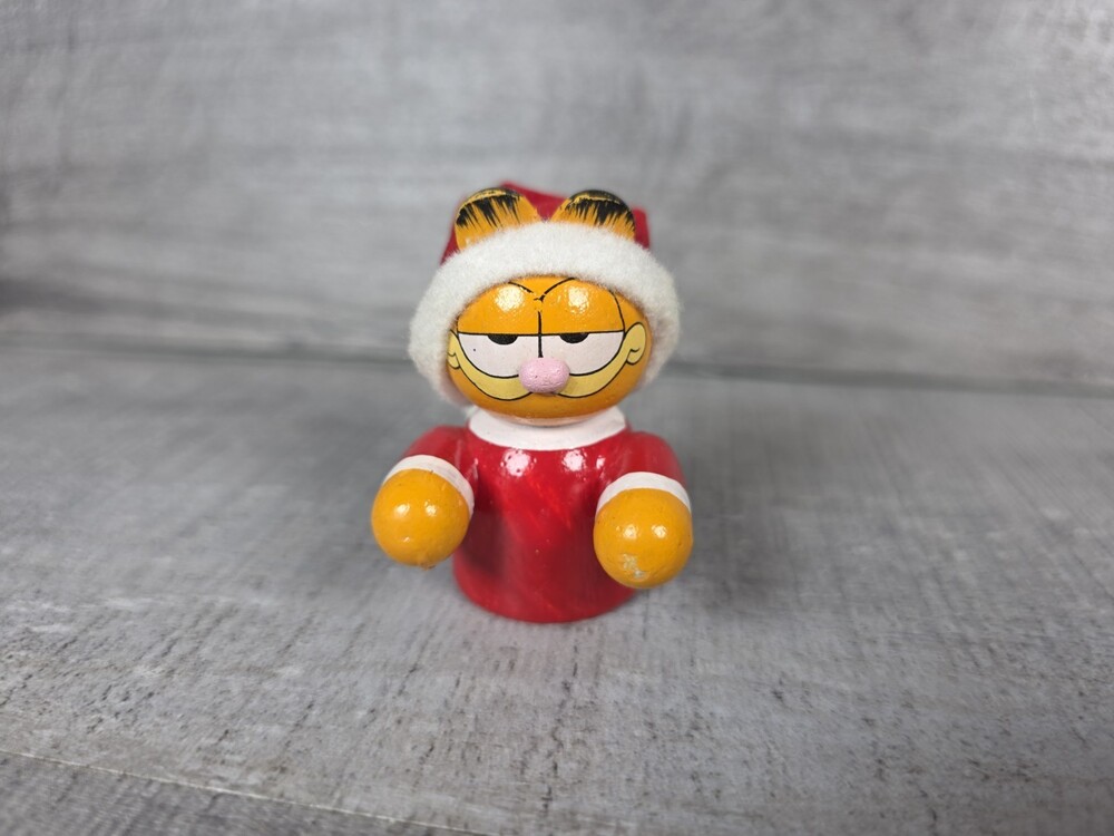 Dakin 1981 Wooden GARFIELD Christmas Ornament Santa Replacement PC VTG g71i